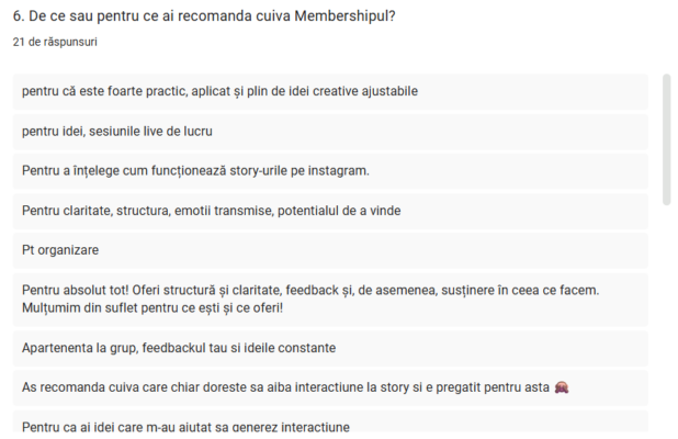 Aici Alice Cazan, Strateg de InstaStory prezintă de ce oamenii recomandă Membershipul de InstaStory.